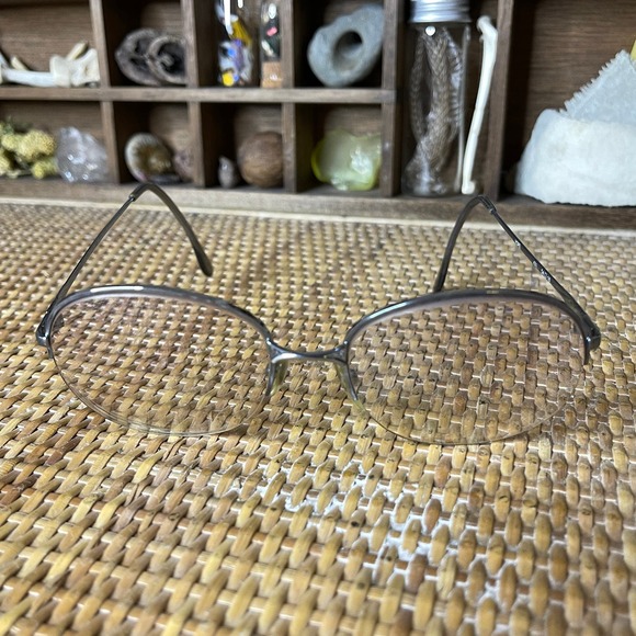 Vintage 80s Glasses Silver Toned Frames Large Lenses Italian Holiday Optics - Picture 2 of 9